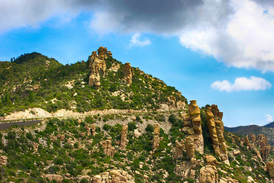 Hoodoo rock formations in the Mount Lemmon mountains of Arizona