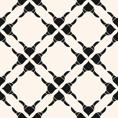 Fototapeta premium Vector floral seamless pattern. Black and white abstract geometric background