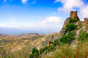 Hoodoo rock formations in the Mount Lemmon mountains of Arizona