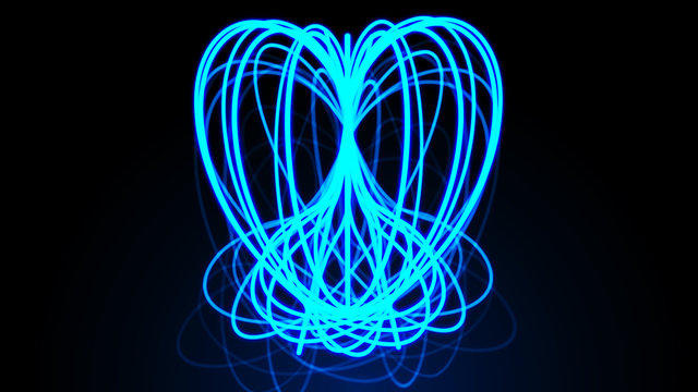 Abstract 3D big data visualization. Cybernetic machine, mechanism. Complexity and data flood of modern digital age. 3D rendering.