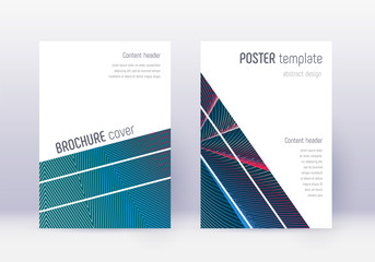 Geometric cover design template set. Red abstract 