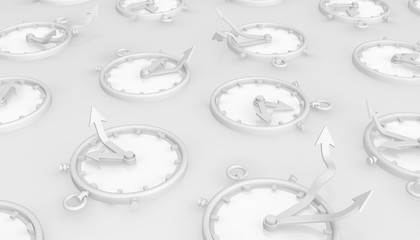 Arrow Time White Clocks