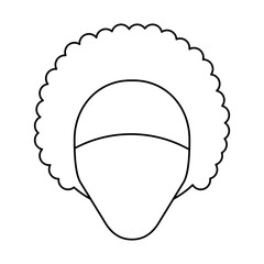 Woman faceless head in black and white