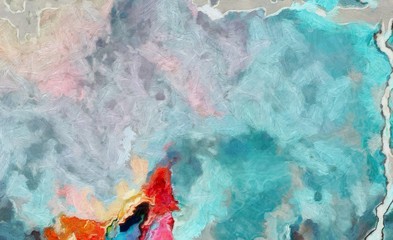 Detailed close-up grunge clouds abstract background. Dry brush strokes hand drawn oil painting on canvas texture. Creative simple pattern for graphic work, web design or wallpaper.