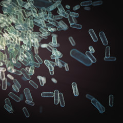 Naklejka premium Background image, abstract concept of microscopic life, virus and bacteria.