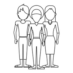 Young women avatar in black and white