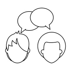 Couple talking avatar in black and white