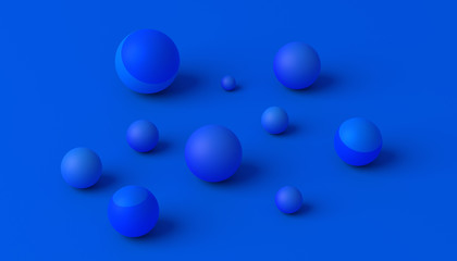 Abstract 3d rendering of geometric shapes. Composition with spheres. Modern background design