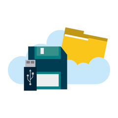 cloud computing with folder and storage usb