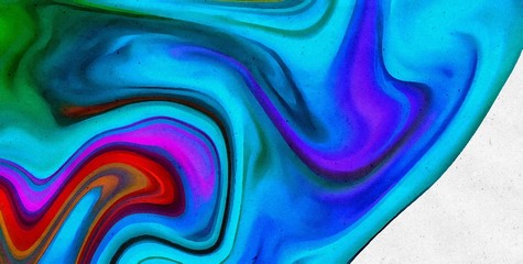 Abstract marble acrylic background. Watercolor swirl texture. Psychedelic vortex crazy art. Unusual waves design pattern. Warm and very bright colors.