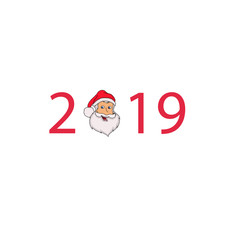 santa claus illustration. mary cristmas. santa claus design. new year 2019