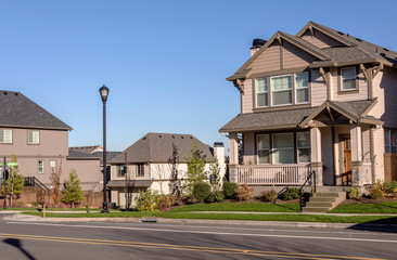 Row of houses in Wilsonville Oregon.