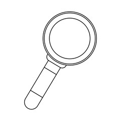 Magnifying glass symbol black and white