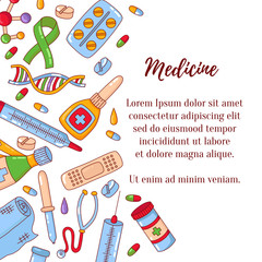 Medicine healthcare cartoon vector icons 