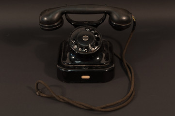 antique old black telephone