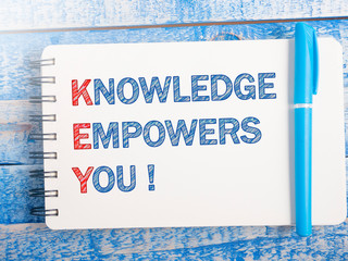 KEY, Knowledge Empowers You, Motivational Words Quotes Concept
