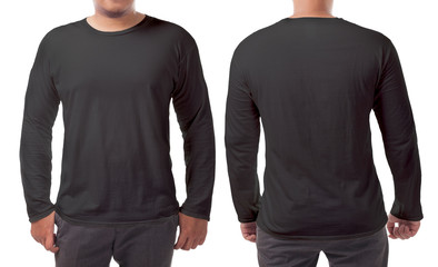 Black Long Sleeved Shirt Design Template