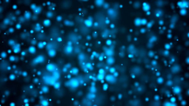 Beautiful blue bokeh particles, defocused and blurred bokeh lights, 3d rendering backdrop