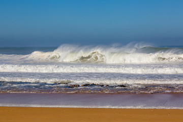 Waves of surf stormy Atlantic near Safi