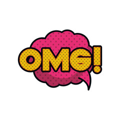 omg comic words in speech bubble isolated icon