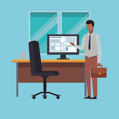 Business people and office elements