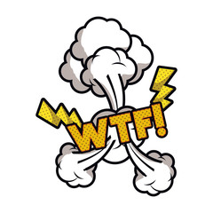 wtf comic words in speech bubble isolated icon