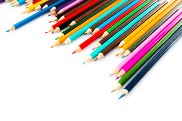 seamless colored pencils isolated