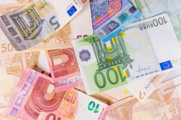 euro banknote as background