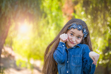 Cute Young Mixed Race Girl Having Fun Outdoors