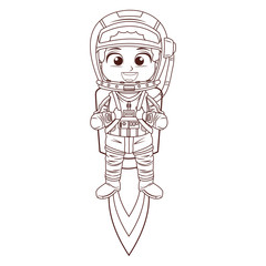 Astronaut boy cartoon