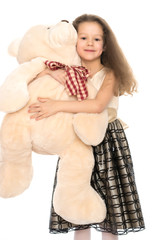 Little girl with teddy bear