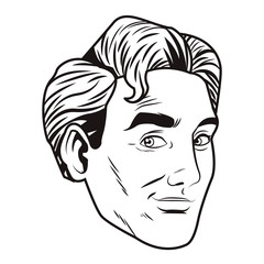 pop art businessman cartoon in black and white