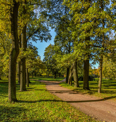Museum-reserve "Gatchina" Sunny autumn day. Palace and Park ensemble in Gatchina appeared during the reign of Empress Catherine II.