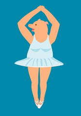 Drawing of a lady pig in a tutu