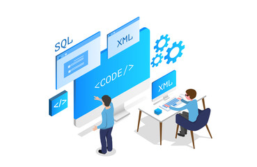 business computer programmer concept. vector