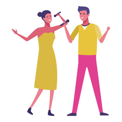 Friends having fun cartoons