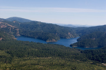 Obraz premium Aerial view of Bead Lake in North Idaho