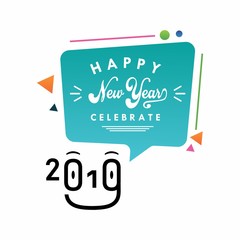 2019 Typography happy new year with quote style