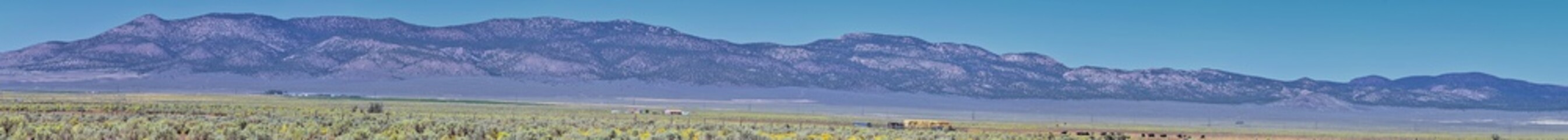 Utah Rocky Mountain Wasatch Panoramic Landscapes by Fishlake National Forest, along Interstate 15 I-15, through Holden, Fillmore, Beaver, Scipio and Parowan Utah, USA. 