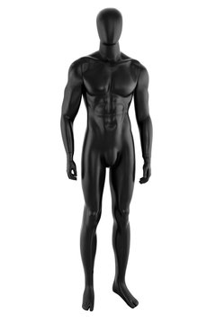 Gloss black color mannequin male isolated