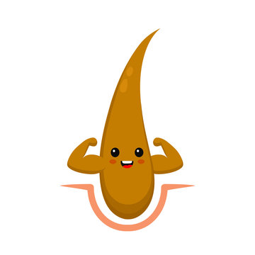 Strong healthy hair character. Vector 