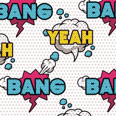 speech bubble with words comic pattern