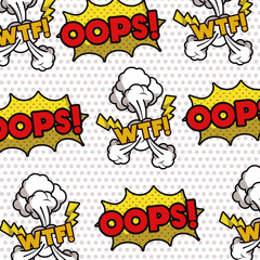 Fototapeta premium speech bubble with words comic pattern