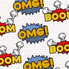 speech bubble with words comic pattern