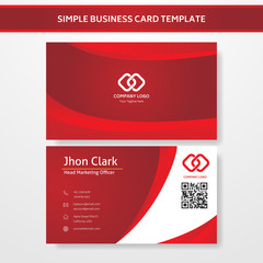 red business card template with modern design concept and minimalis style vector eps 10