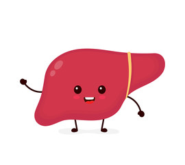 Cute strong happy smiling healthy liver 