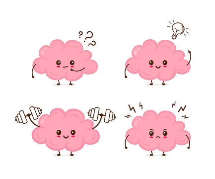 cute brain cartoons