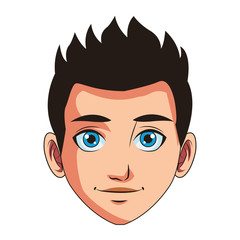 young man face cartoon
