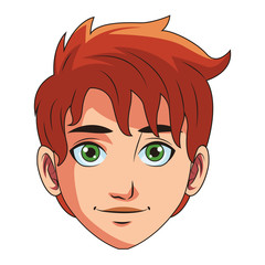 young man face cartoon