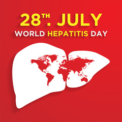 happy world hepatitis day background template use for card vector design, with minimalist and modern concept, cover, backdrop, heart, lung, international